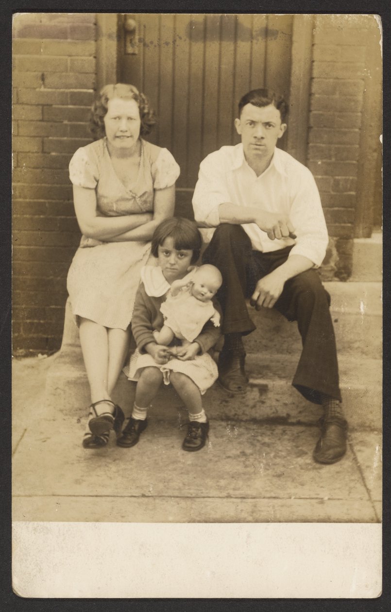 Family with Doll on Stoop by John Frank Keith