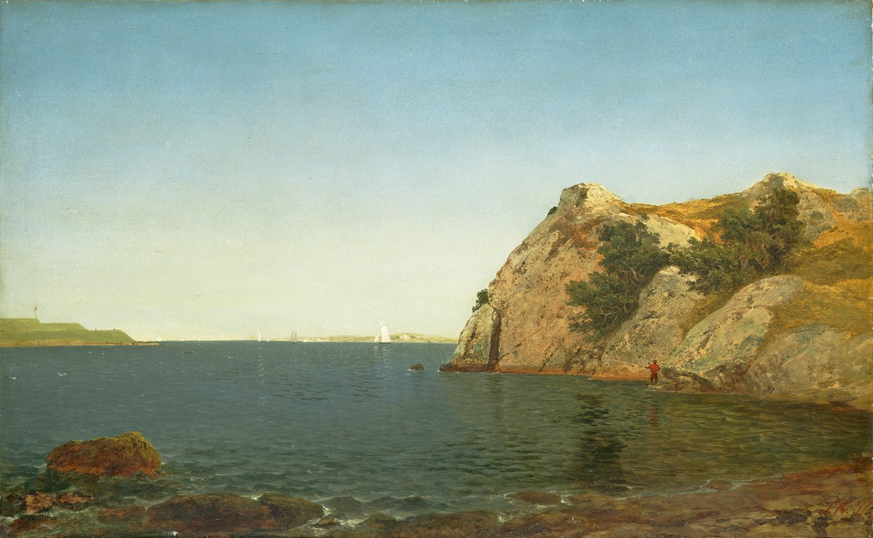 Beacon Rock, Newport Harbour by John Frederick Kensett