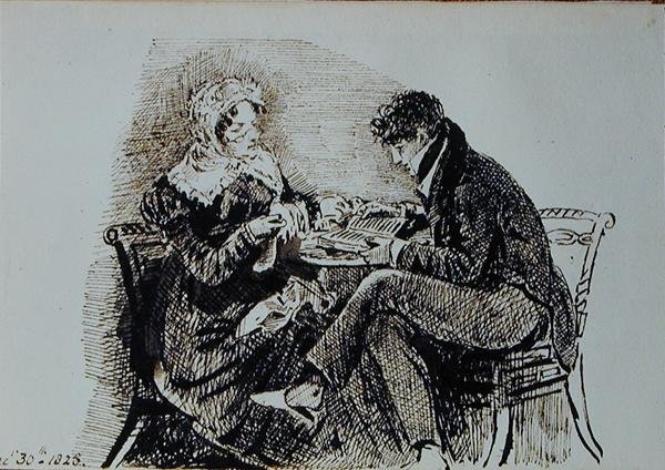 Man and Woman Reading at a Table by John Harden