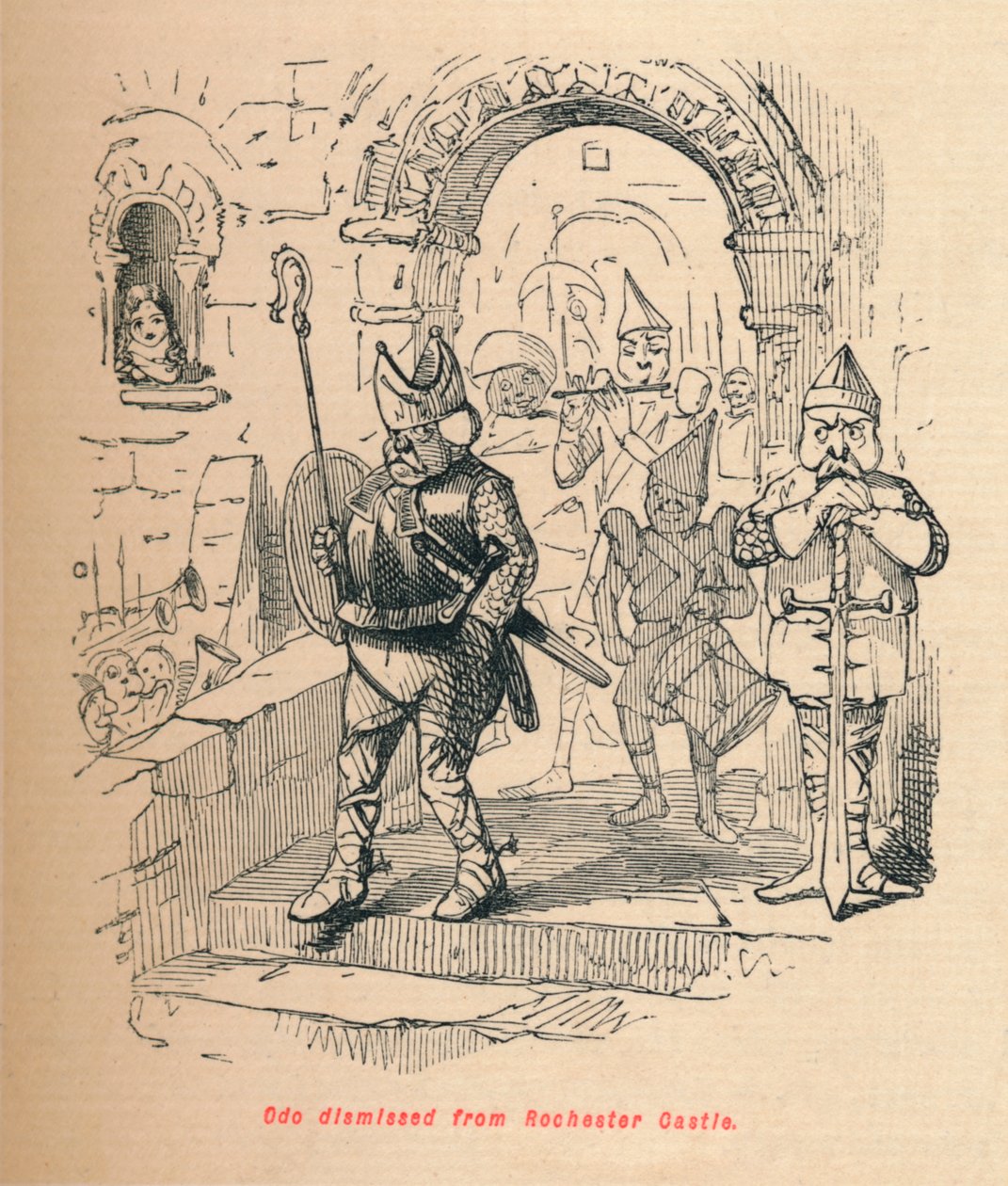 Odo dismissed from Rochester Castle by John Leech