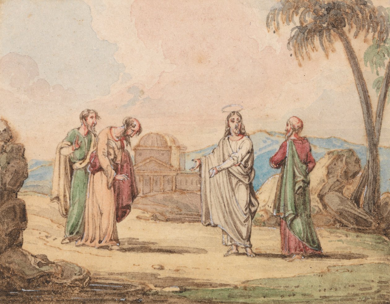 Christ with Three Figures by John Martin