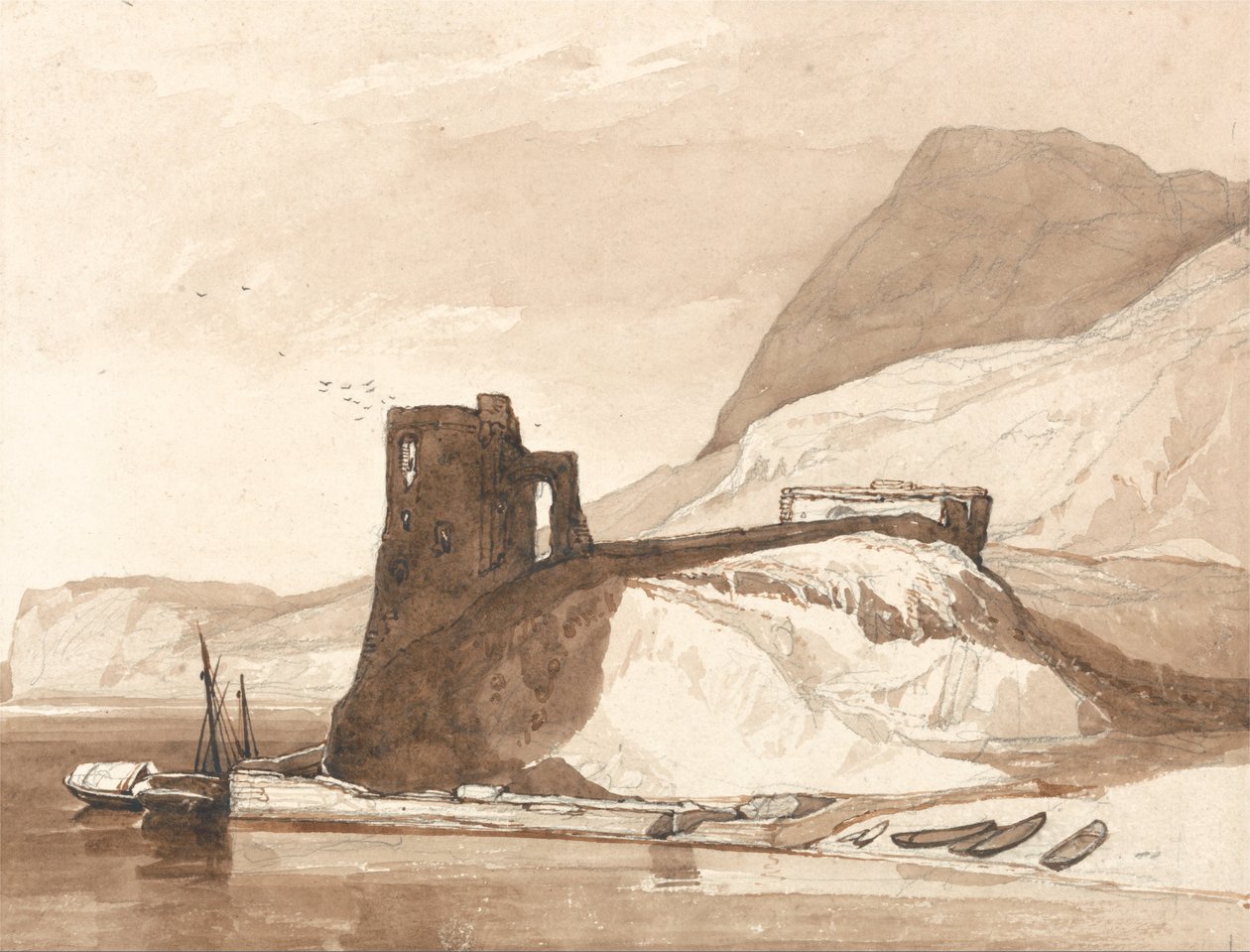 Coast Scene with a Castle by John Sell Cotman