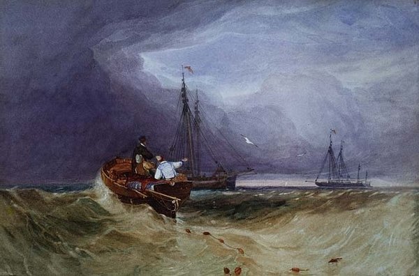 Fishing Boats off Yarmouth by John Sell Cotman