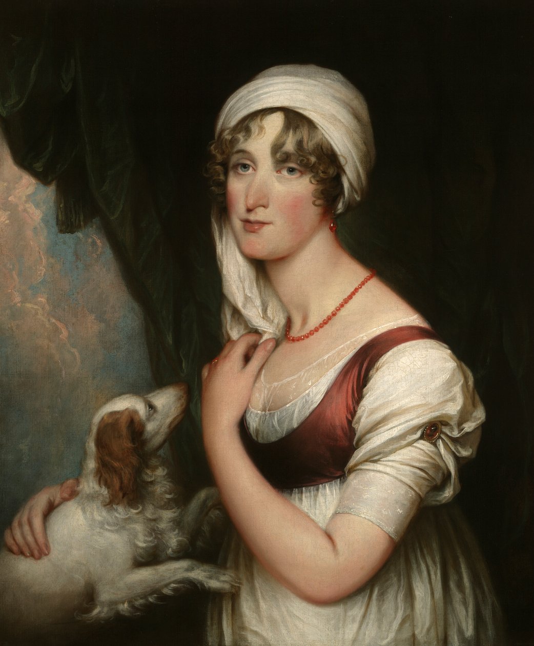 Sarah Trumbull with a Spaniel by John Trumbull