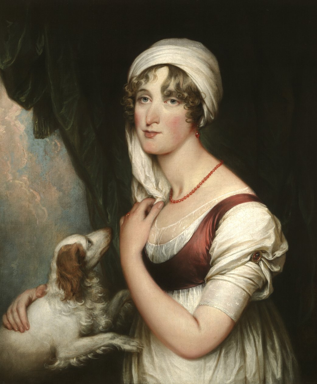 Sarah Trumbull with a Spaniel by John Trumbull