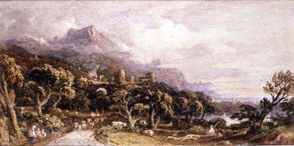 Landscape with Castle and Mountain by John Varley