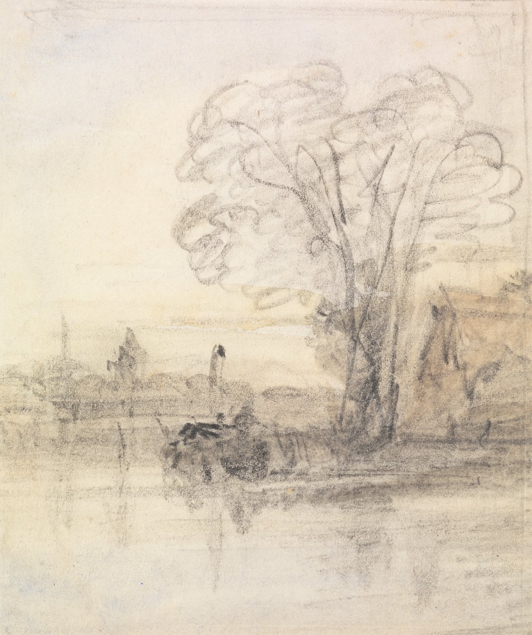Trees Overhanging a River by John Varley