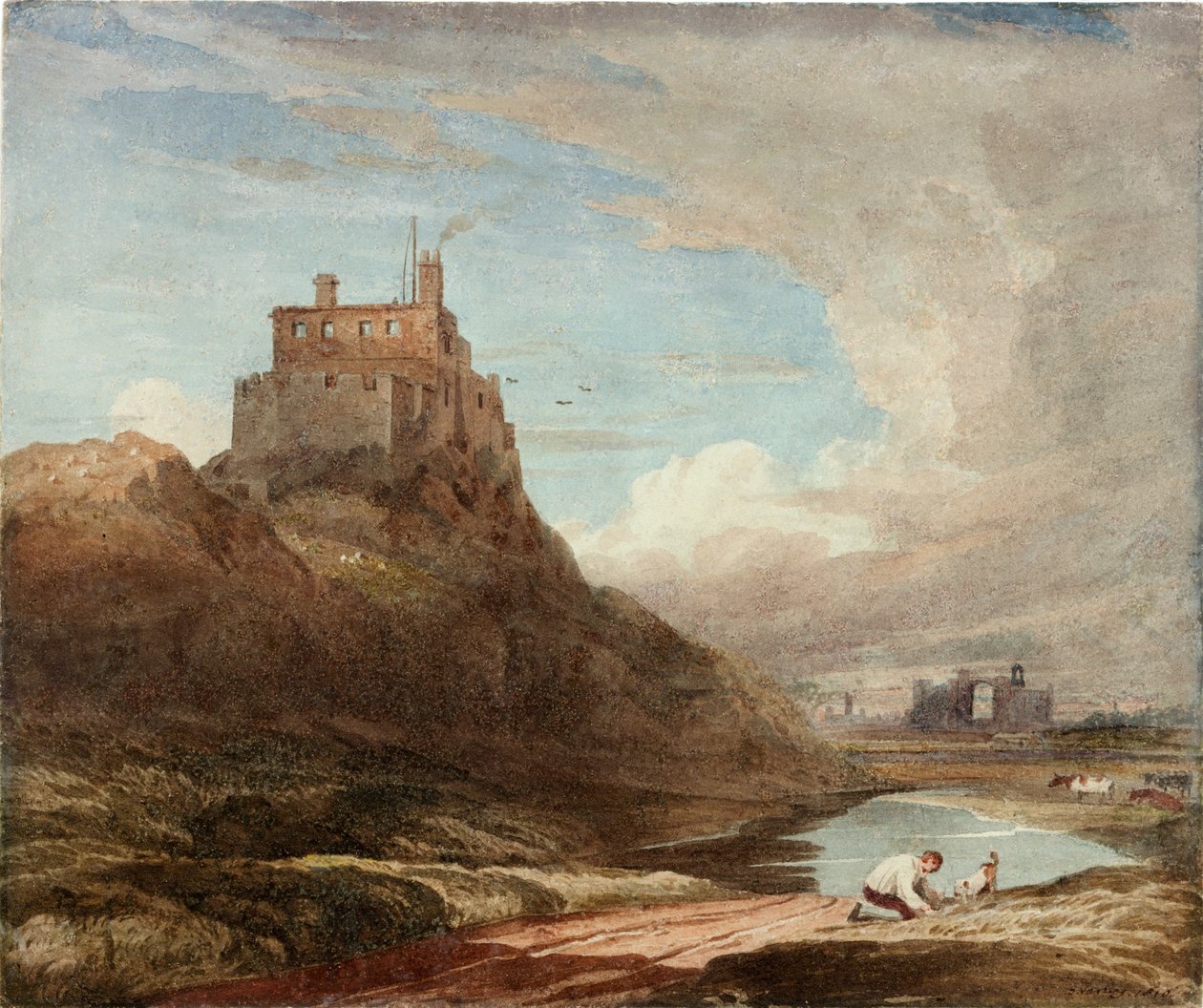 View of Holy Island Castle by John Varley