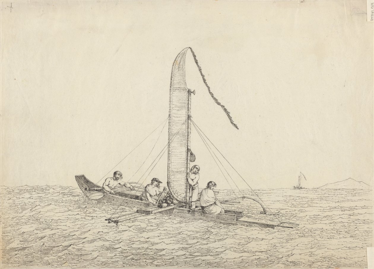 A Sailing Canoe of Otaheite by John Webber