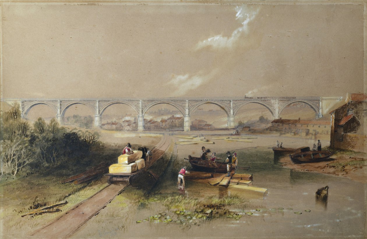 Willington Dean Viaduct by John Wilson (after) Carmichael