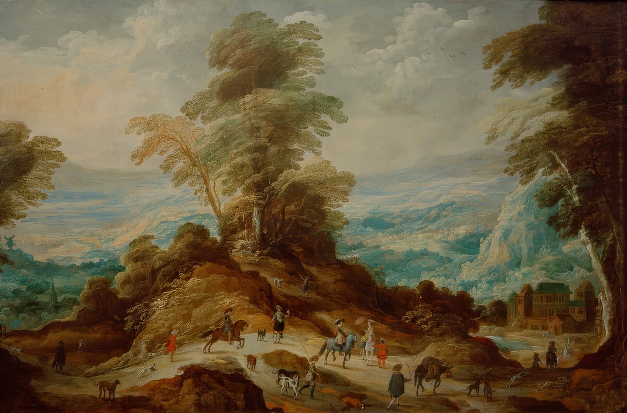 Mountain Landscape with Hunting Party by Joos de Momper