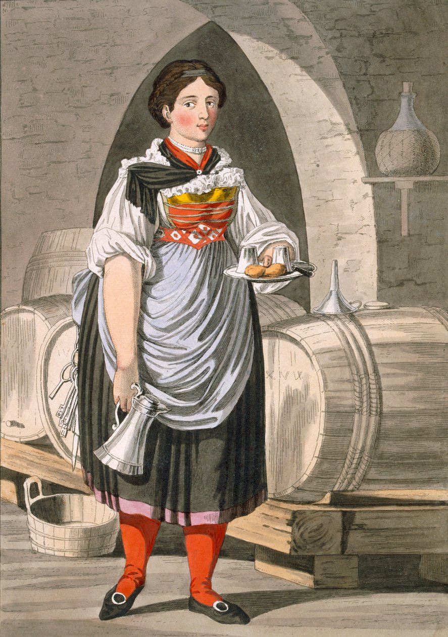 A serving girl at an Inn near Innsbruck, c.1800 by Josef Anton Kapeller