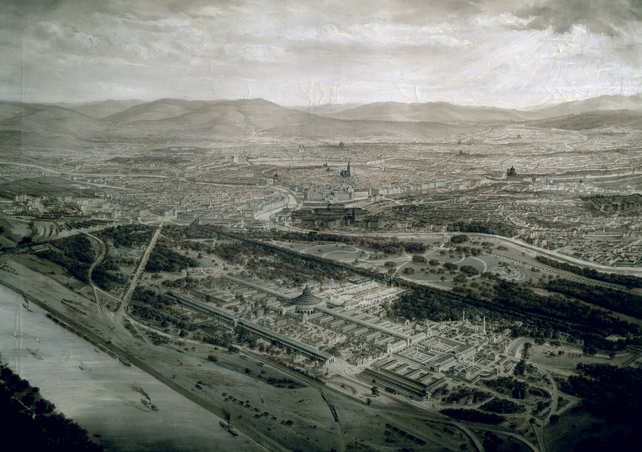View of Vienna at the time of the World Exhibition by Josef Langl