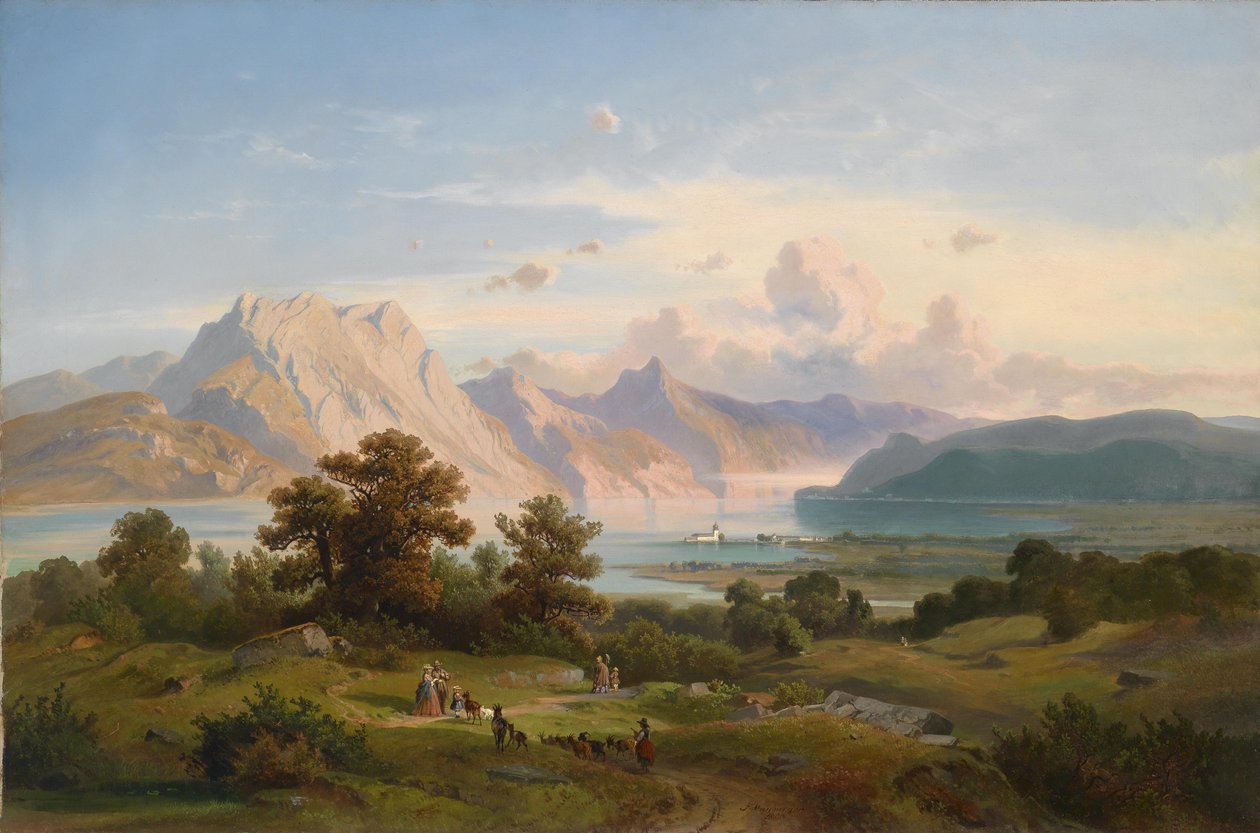 View of Orth Castle on Traunsee by Josef Mayburger