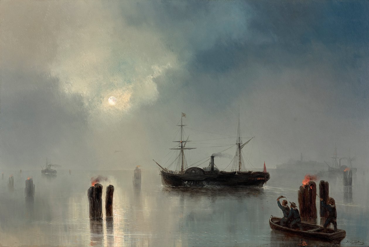 Night Ride in the Lagoon by Josef Carl Berthold Püttner