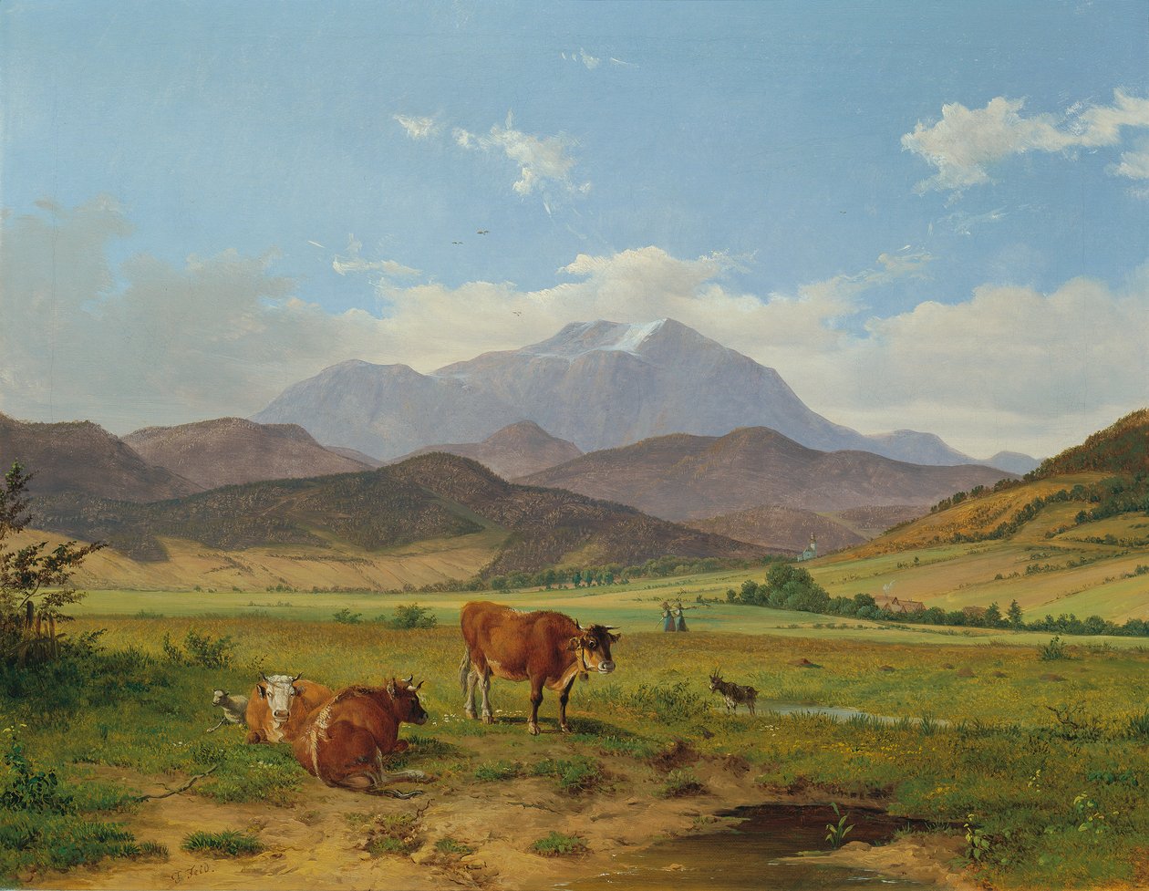 Landscape with Snow Mountain by Josef Feid