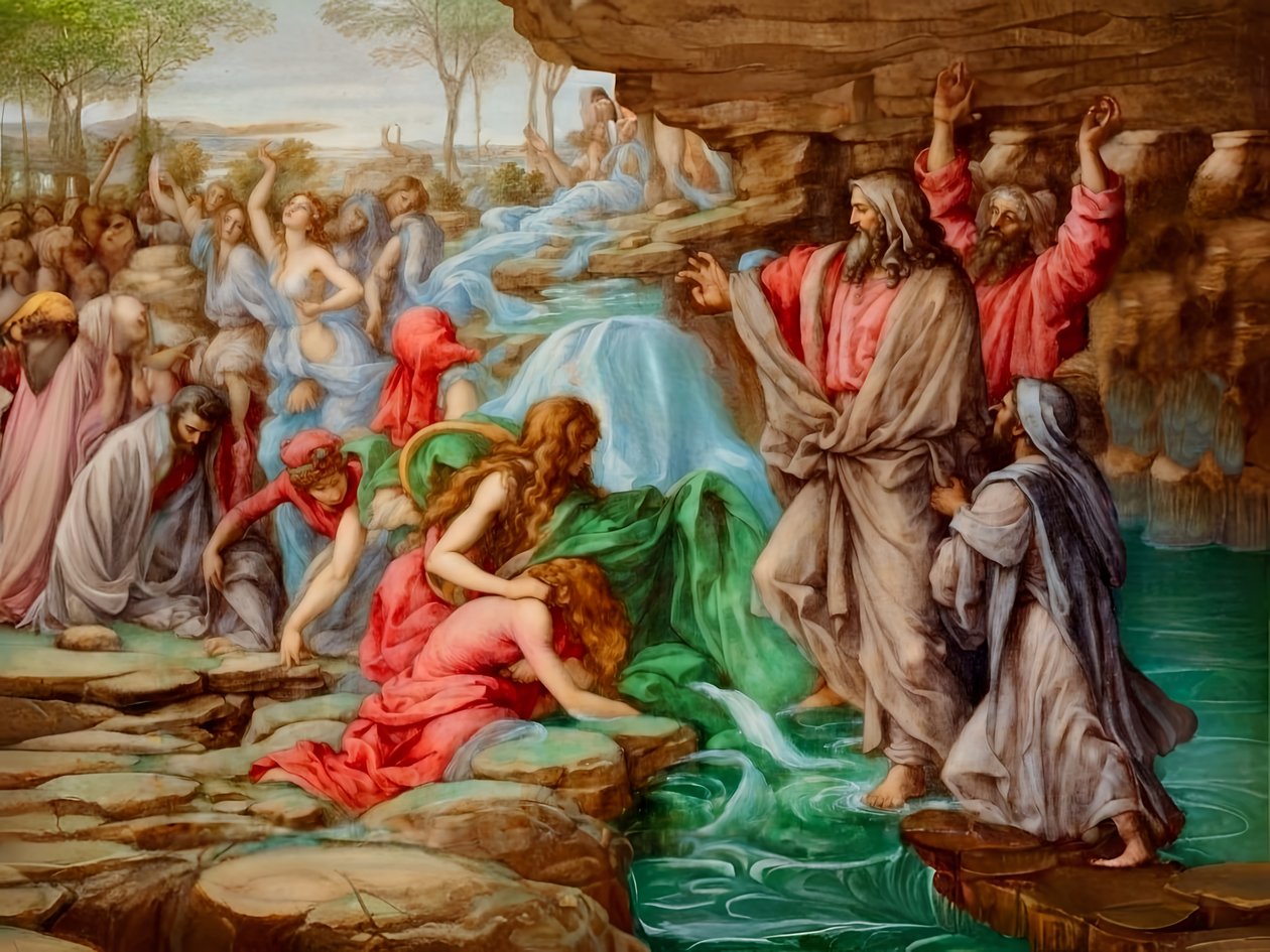 Manna and Water from the Rock by Josef Johann Michel