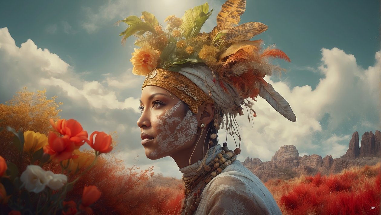 Dreamcore Dreamlike Scene Aborigines 01 by Josef Johann Michel