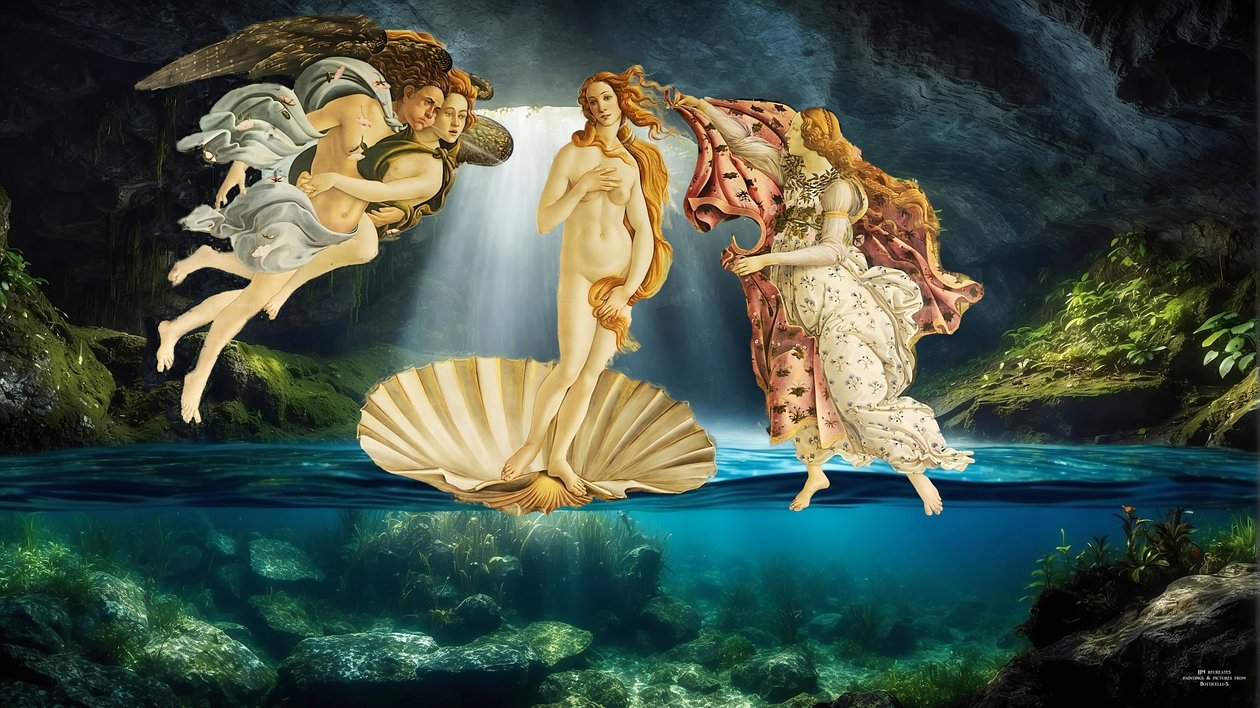The Birth of Venus (recreated by Botticelli) by Josef Johann Michel