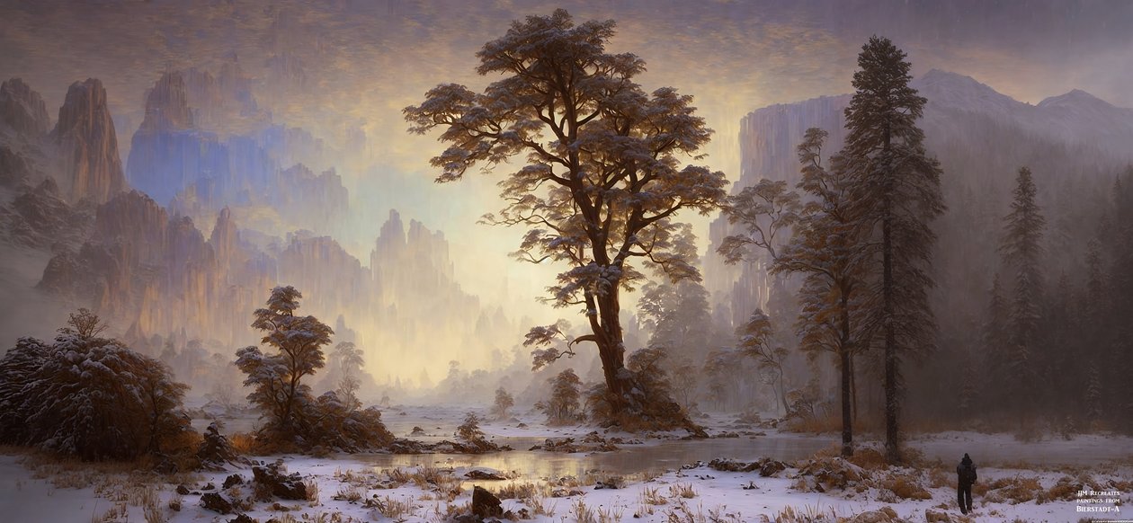 JJM Recreates Bierstadt-A: Valley of Yosemite Snowfall by Josef Johann Michel