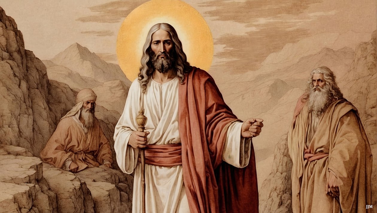 Jesus Transfiguration with Moses and Elijah 02 by Josef Johann Michel