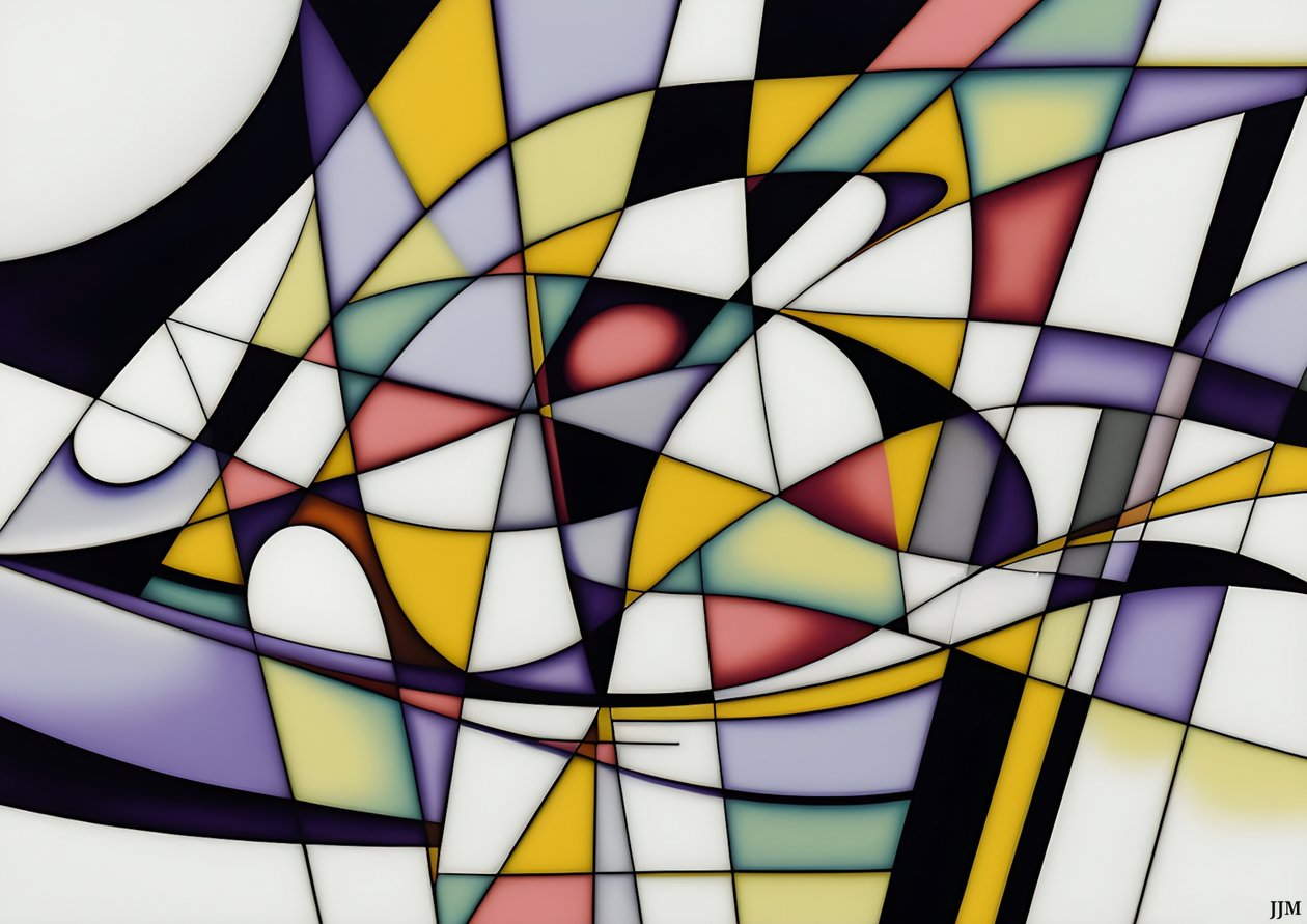 Abstract: On White-Swings 4 by Josef Johann Michel