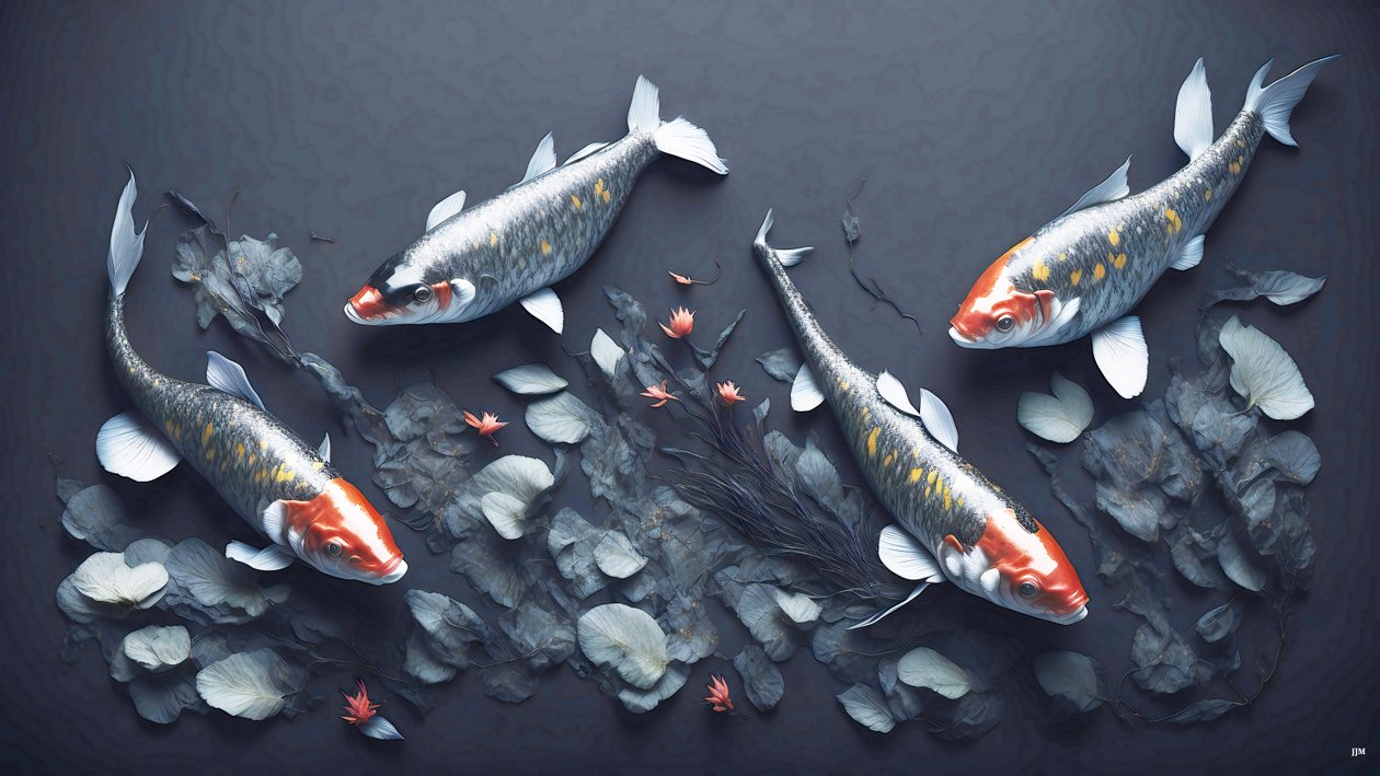 Koi Carp Fish Red by Josef Johann Michel