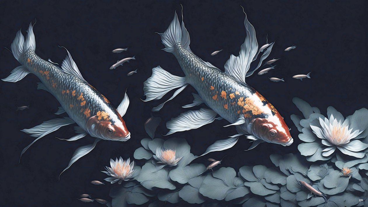 Koi Carp Fish Red by Josef Johann Michel
