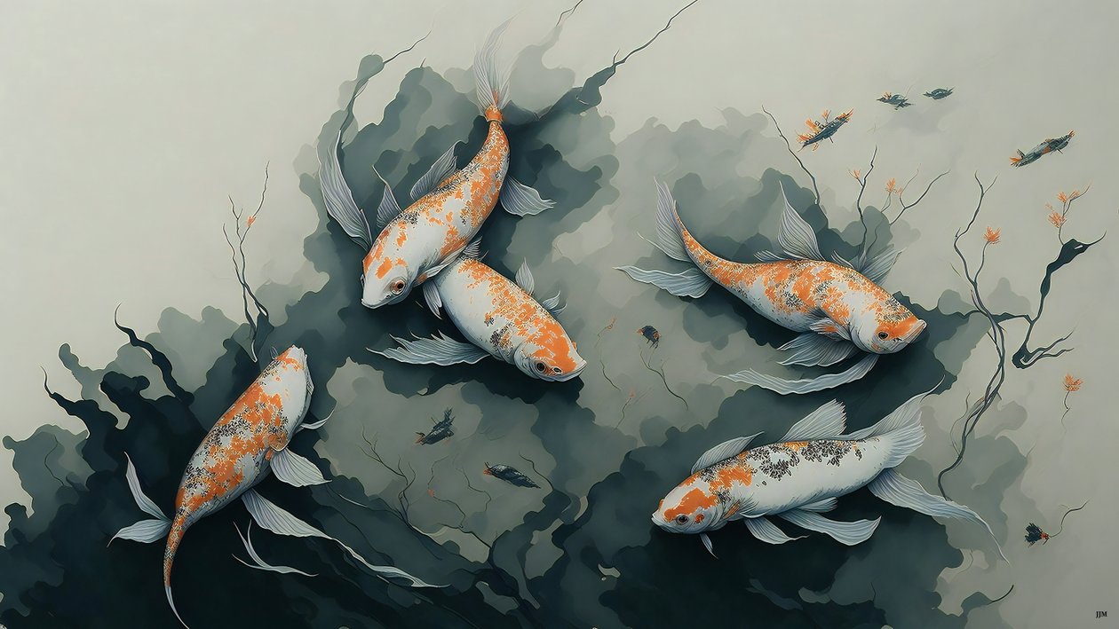 Koi Carp Fish 03 by Josef Johann Michel
