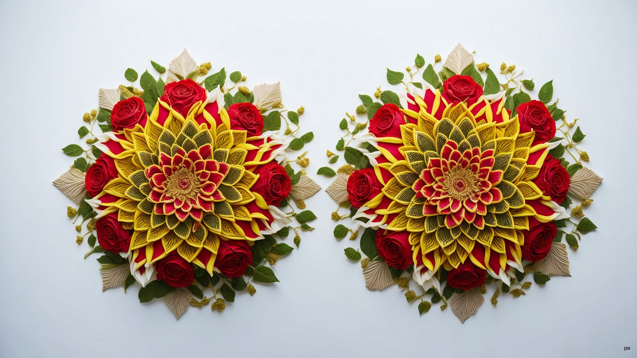 Mandala: Rose-Flower Elements 01 by Josef Johann Michel