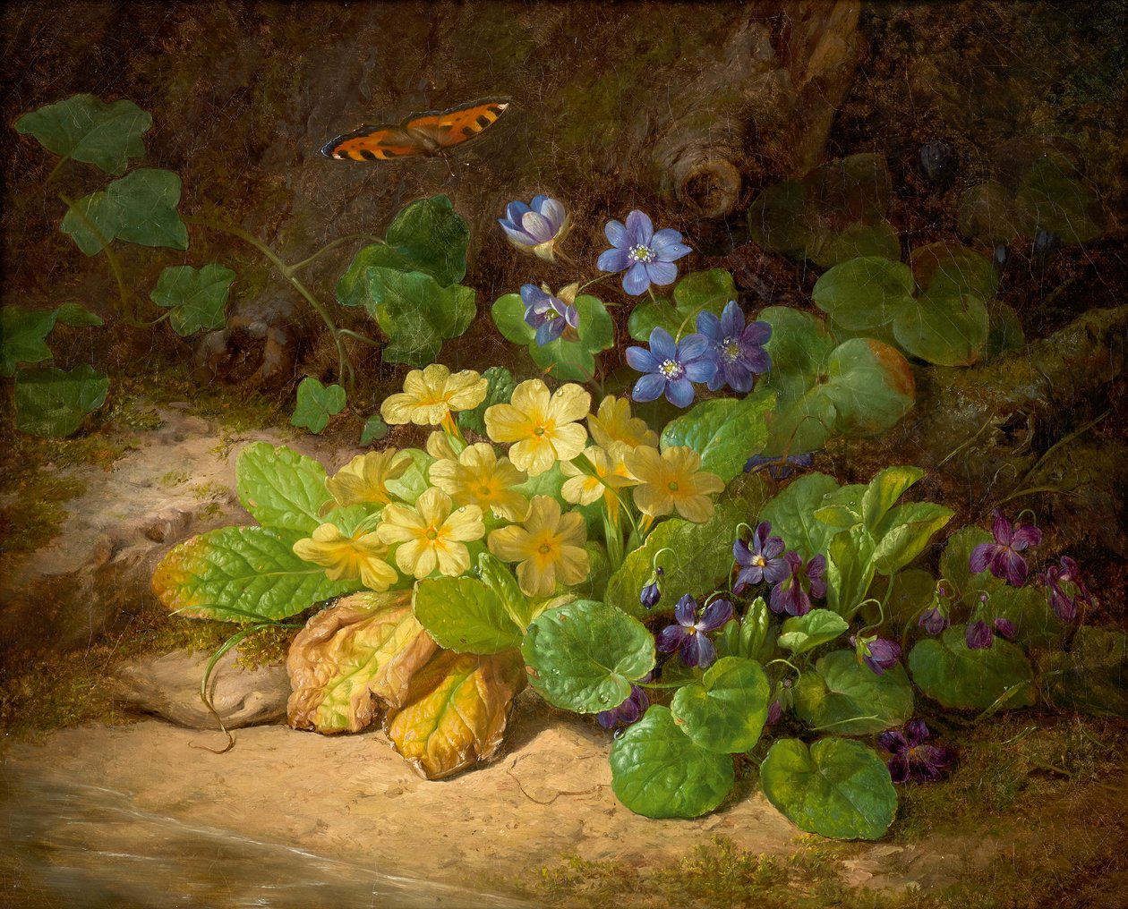 Small Flower Piece (Alpine Flowers) by Josef Lauer