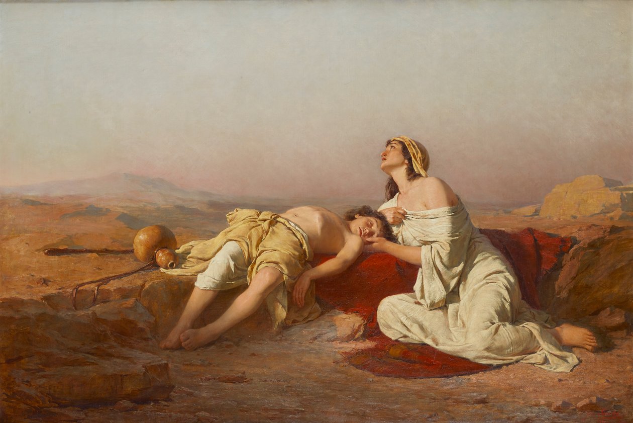 Hagar and Ishmael in the Desert by Josef Straka