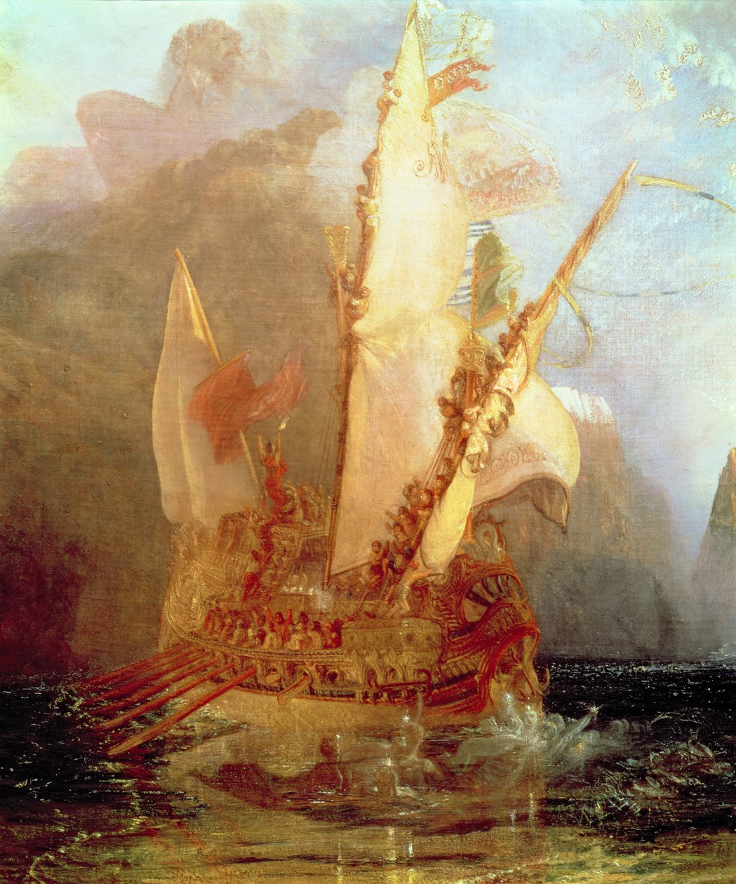 Ulysses Deriding Polyphemus, detail of ship, 1829 (detail) by Joseph Mallord William Turner