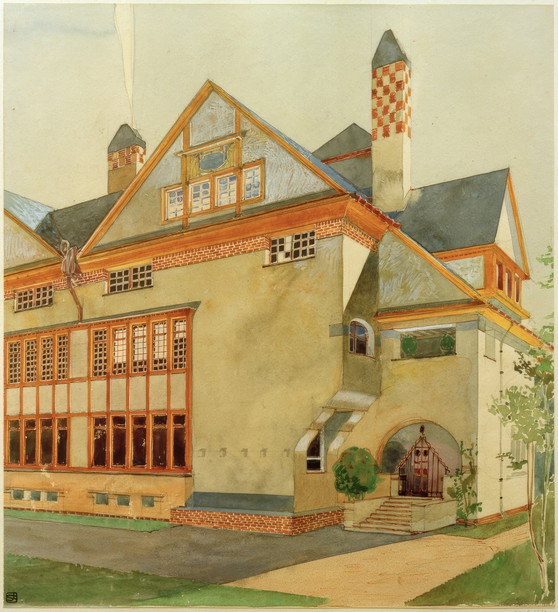 Study for the Double House Stade by Joseph Maria Olbrich
