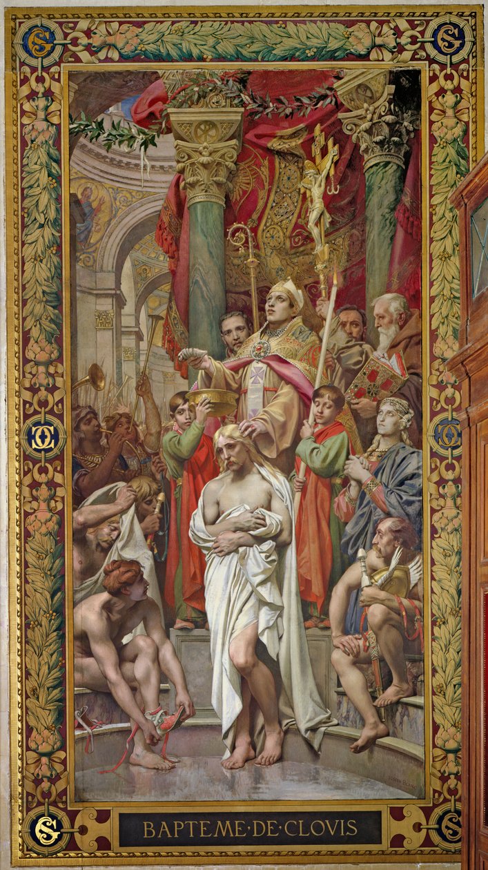 The Baptism of Clovis I in 496 BC, from the Right Transept by Joseph Paul Blanc