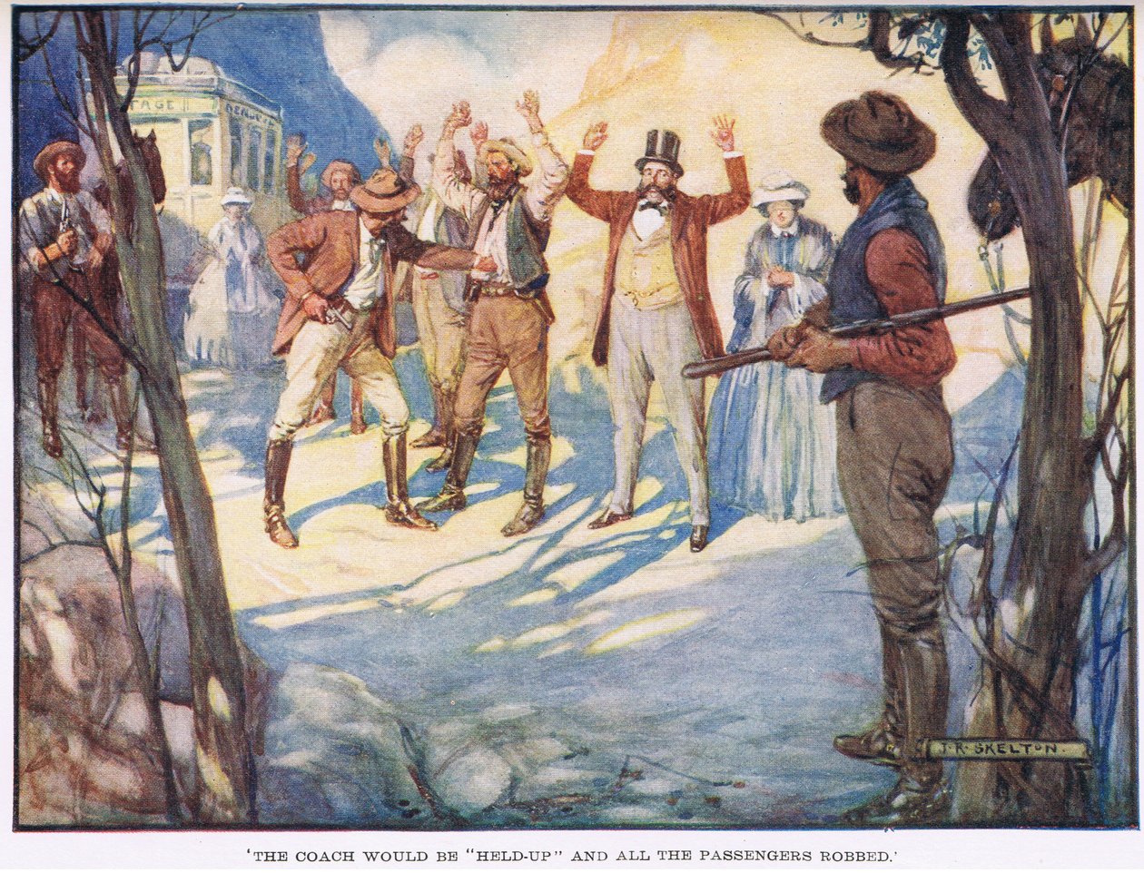 The coach would be held up and the passengers robbed by Joseph Ratcliffe Skelton