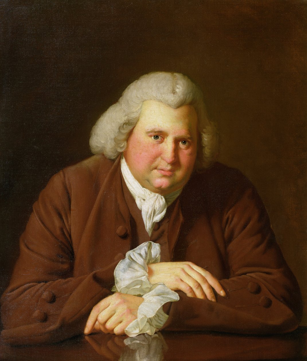 Portrait of Dr Erasmus Darwin, scientist, inventor and poet, grandfather of Charles Darwin, c.1770 by Joseph Wright of Derby