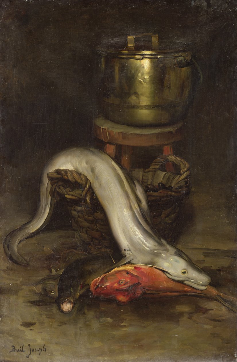 Still Life with Fish and Cauldron by Joseph Bail