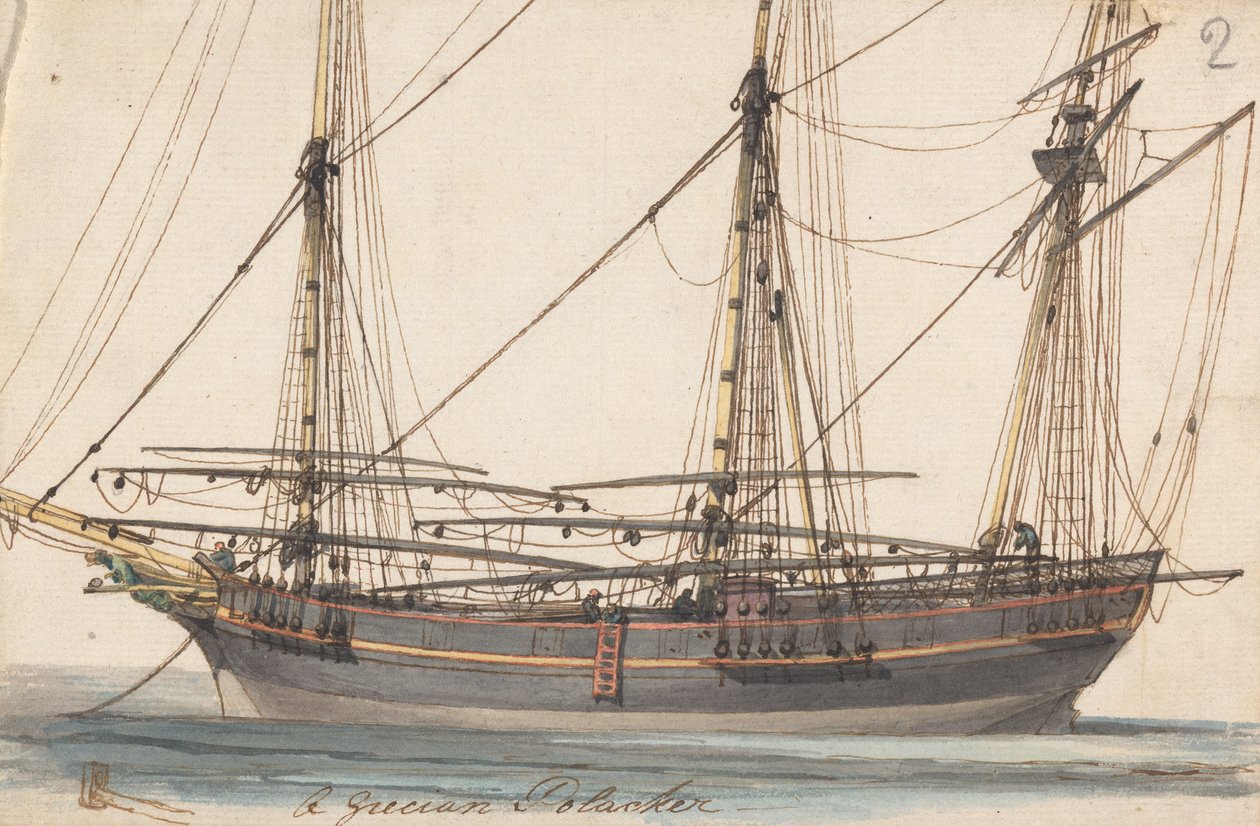 A Grecian Polacker by Joseph Cartwright