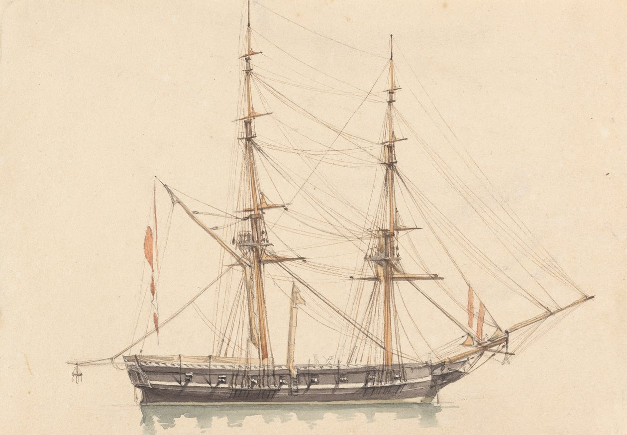 Single Brigantine, Sails Furled by Joseph Cartwright