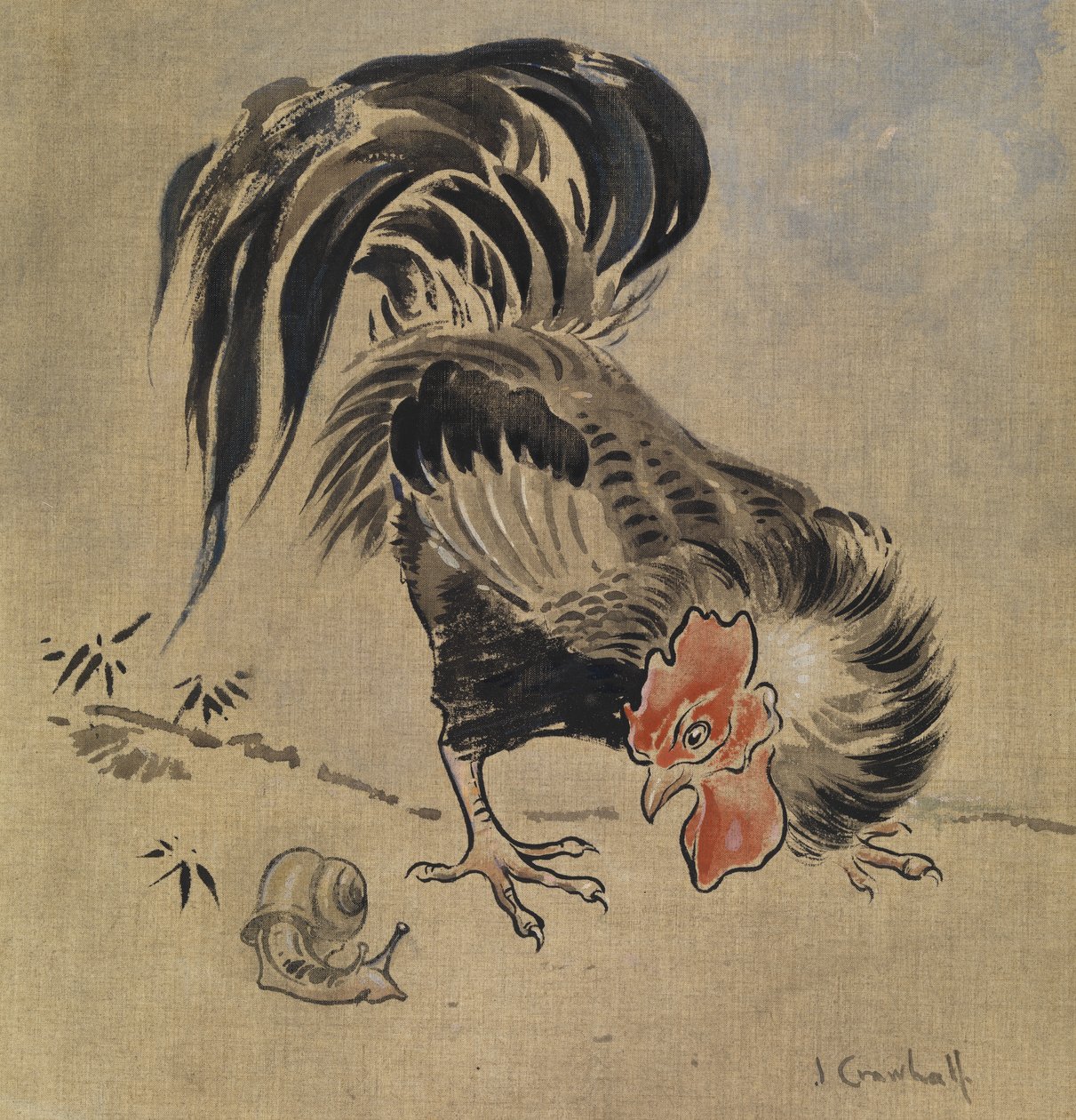 Spanish Cock and Snail by Joseph Crawhall