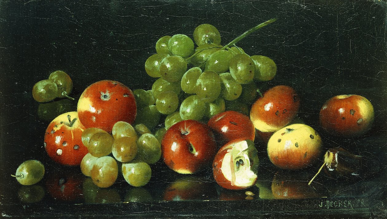 Still Life with Crabapples and Grapes by Joseph Decker