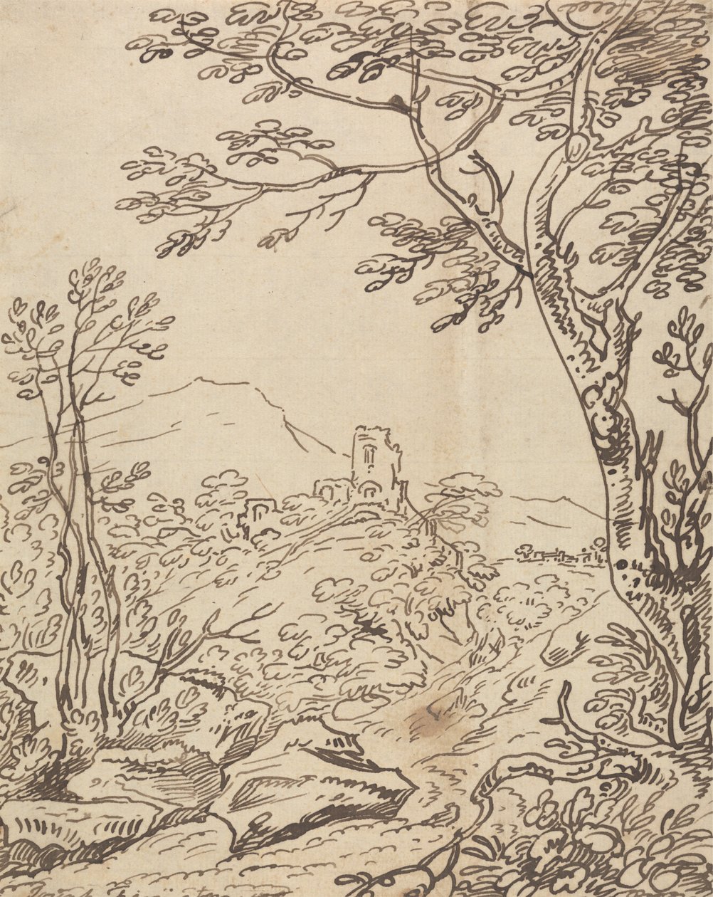 Trees and a Distant Castle by Joseph Farington