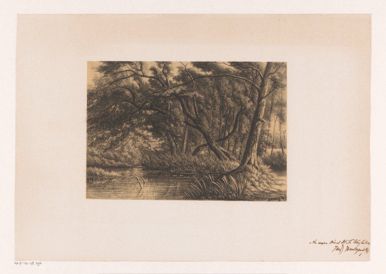Forest Landscape with Pond by Joseph Hartogensis
