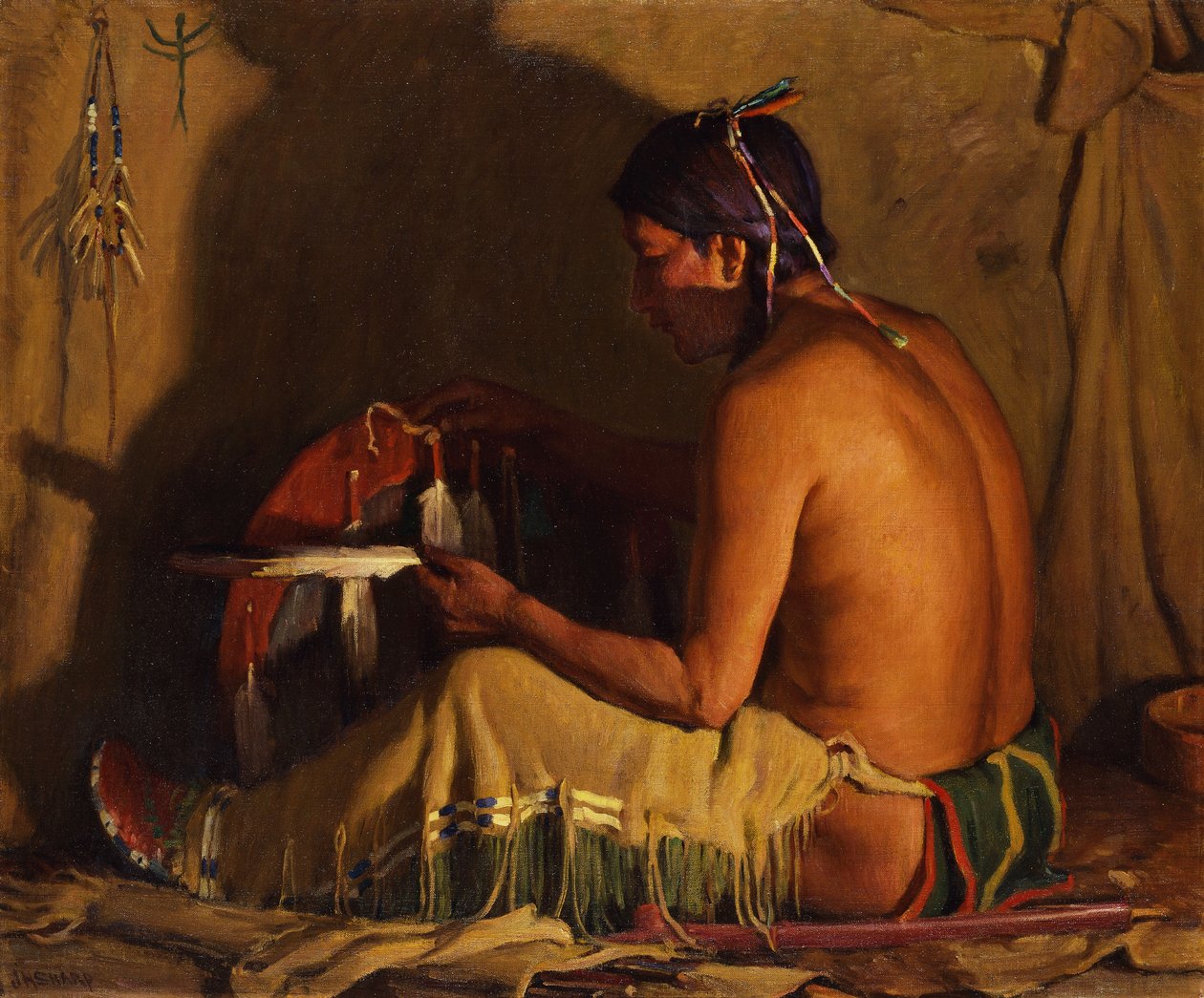 Firelight by Joseph Henry Sharp