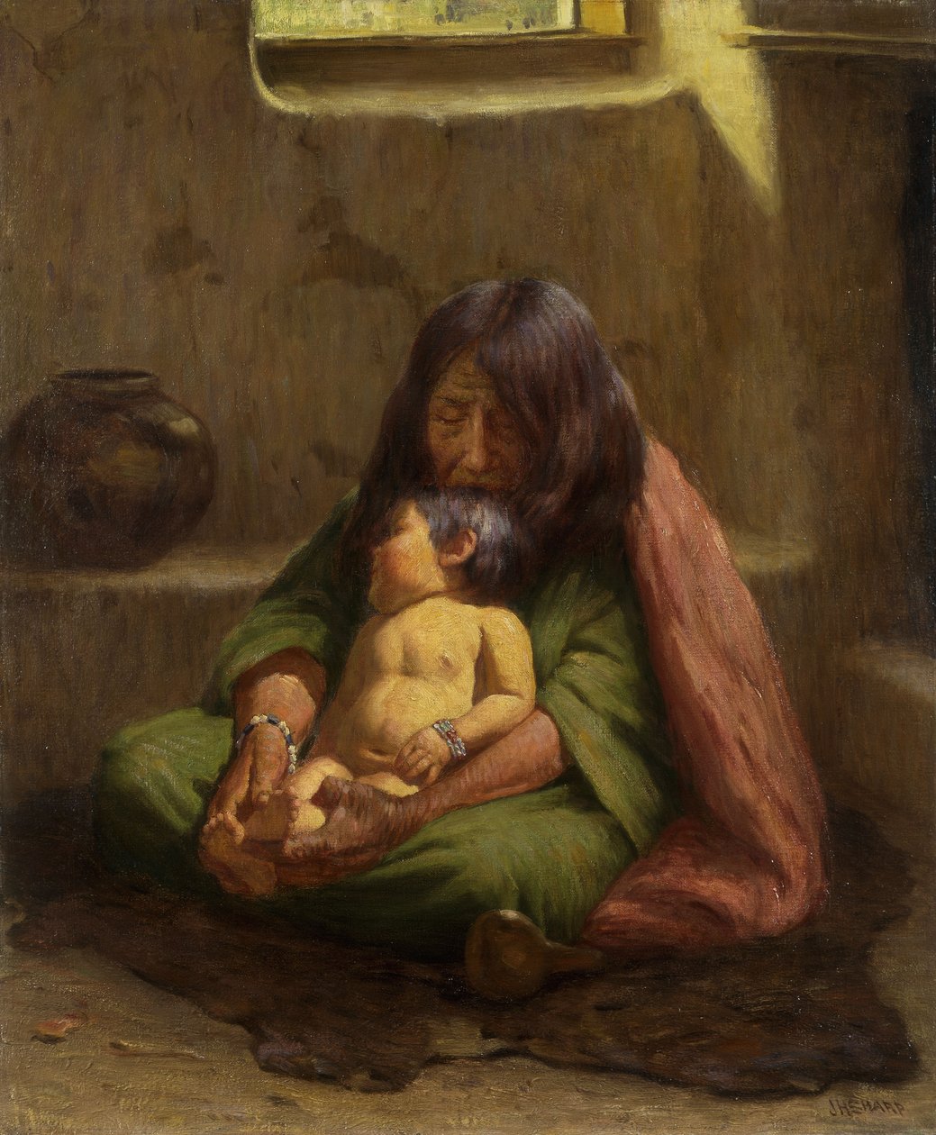 Indian Mother and Baby by Joseph Henry Sharp