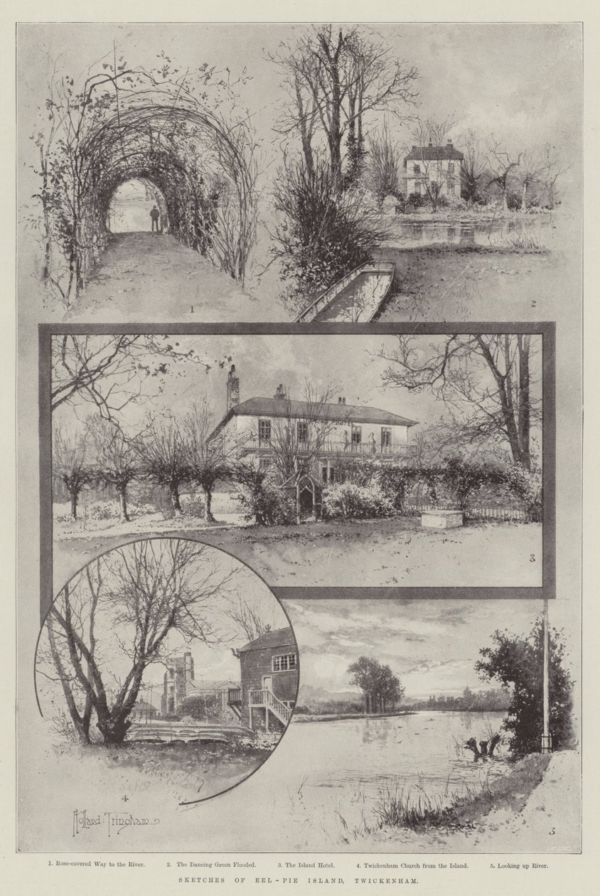 Sketches of Eel-Pie Island, Twickenham by Joseph Holland Tringham