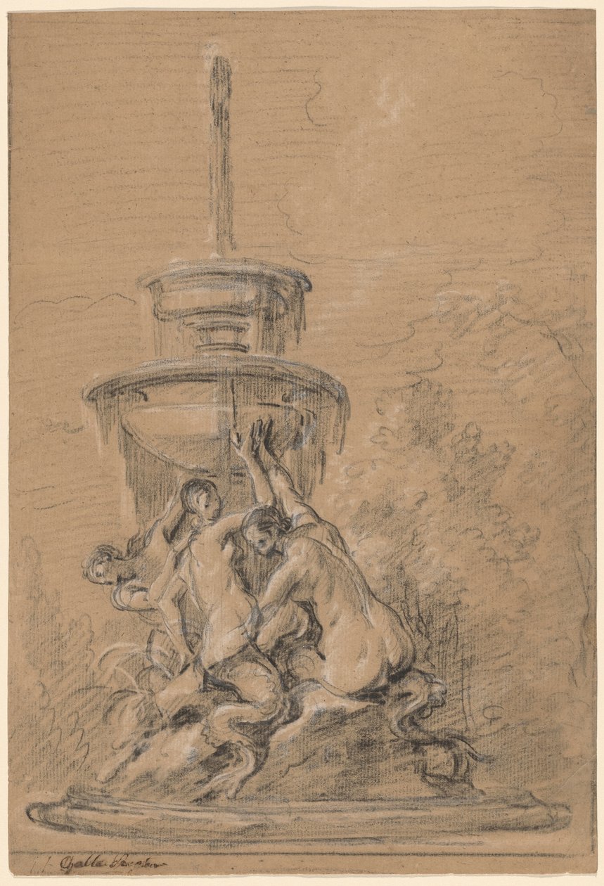 A Fountain with Three Nereids by Joseph Ignace François Parrocel