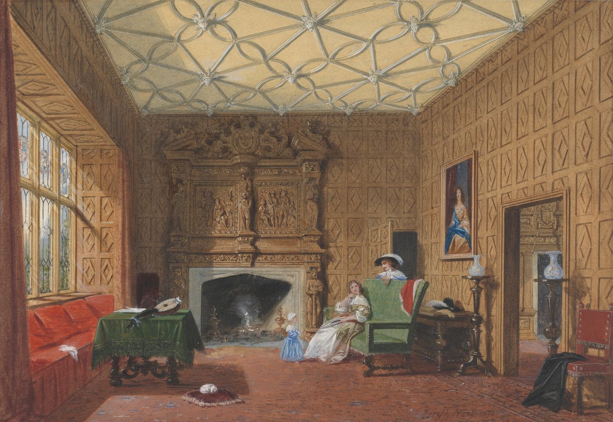 Levens, Westmoreland, The Small Drawing Room by Joseph Nash