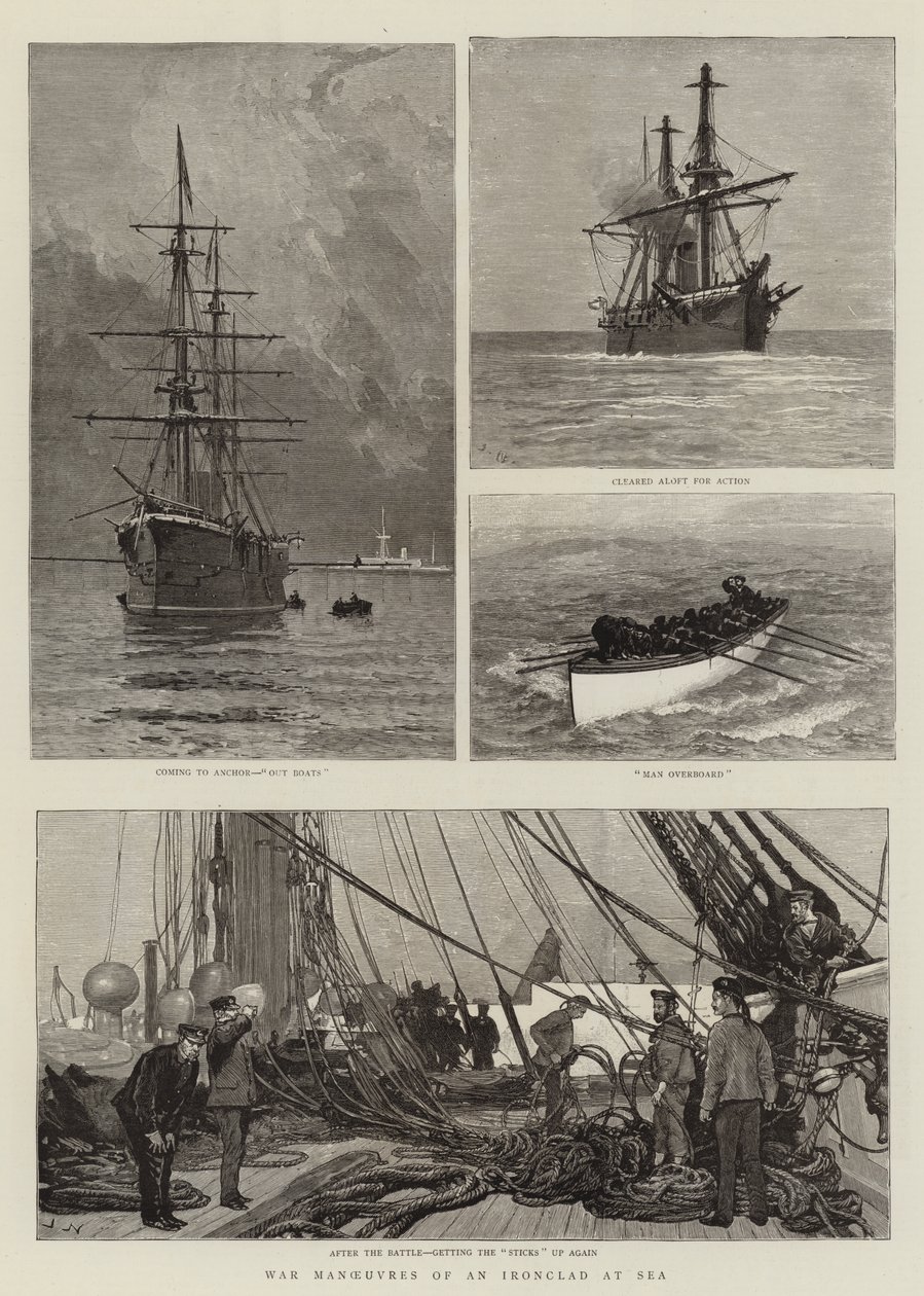 War Manoeuvres of an Ironclad at Sea by Joseph Nash